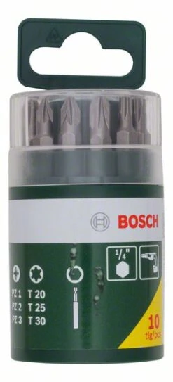 Bosch Schrauberbit-Set, 10-teilig, Inklusive Torx (2 607 019 452)