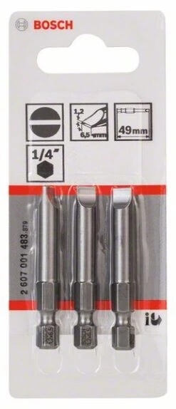 Bosch Schrauberbit Extra-Hart S 1,2 X 6,5, 49 Mm, 3er-Pack (2 607 001 483) -Bosch IMG RD 142052 16 mb4h id
