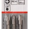 Bosch Schrauberbit Extra-Hart PZ 4, 32 Mm, 3er-Pack (2 607 001 566)