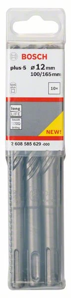 Bosch Hammerbohrer SDS Plus-5, 12 X 100 X 165 Mm, 10er-Pack (2 608 585 629)