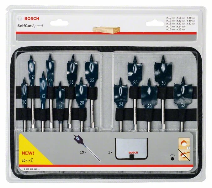 Bosch Flachfräsbohrer-Set Self Cut Speed, 13-teilig, 10 - 32 Mm (2 608 587 010) 3 Bosch Flachfräsbohrer-Set Self Cut Speed, 13-teilig, 10 - 32 Mm (2 608 587 010)