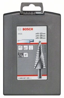 Bosch Stufenbohrer HSS-Set, 3-teilig, 4 - 12 Mm, 4 - 20 Mm, 6 -30 Mm (2 608 587 426)