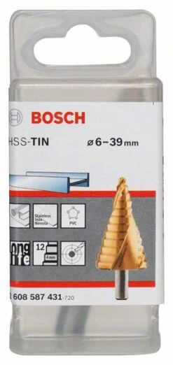 Bosch Stufenbohrer HSS-TiN, 6 - 39 Mm, 10 Mm, 93,5 Mm, 12 Stufen (2 608 587 431)
