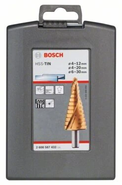Bosch Stufenbohrer HSS-TiN-Set, 3-teilig, 4 - 12 Mm, 4 - 20 Mm, 6 - 30 Mm (2 608 587 432)