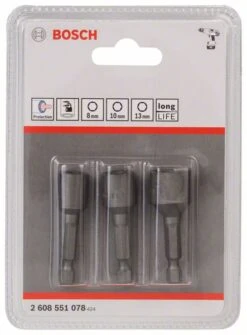 Bosch Steckschlüssel-Pack, 3-teilig, 50 Mm, 8, 10, 13 Mm (2 608 551 078)