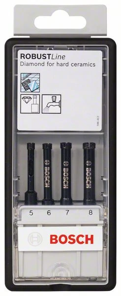 Bosch Diamantnassbohrer-Set Robust Line, 4-teilig, 5, 6, 7, 8 Mm (2 607 019 881)