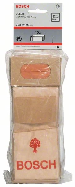 Bosch Staubbeutel Für Schwingschleifer, Papier, 10er-Pack, Für GSS 230 / 280A / 280 AE (2 605 411 114)