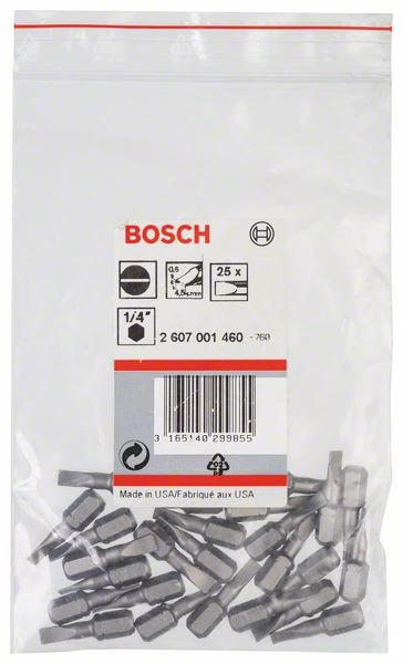 Bosch Schrauberbit Extra-Hart S 0,6 X 4,5, 25 Mm, 25er-Pack (2 607 001 460) 3 Bosch Schrauberbit Extra-Hart S 0,6 X 4,5, 25 Mm, 25er-Pack (2 607 001 460)
