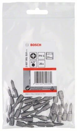 Bosch Schrauberbit Extra-Hart PH 1, 25 Mm, 25er-Pack (2 607 001 510)
