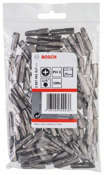 Bosch Schrauberbit Extra-Hart PH 3, 25 Mm, 100er-Pack (2 607 001 517) 3 Bosch Schrauberbit Extra-Hart PH 3, 25 Mm, 100er-Pack (2 607 001 517)