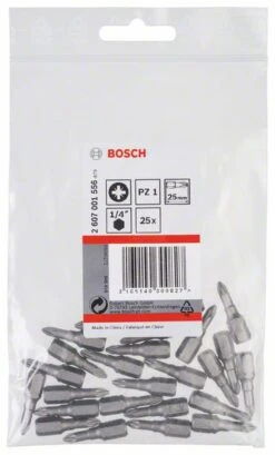 Bosch Schrauberbit Extra-Hart PZ 1, 25 Mm, 25er-Pack (2 607 001 556)