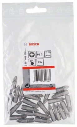 Bosch Schrauberbit Extra-Hart PZ 2, 25 Mm, 25er-Pack (2 607 001 560)