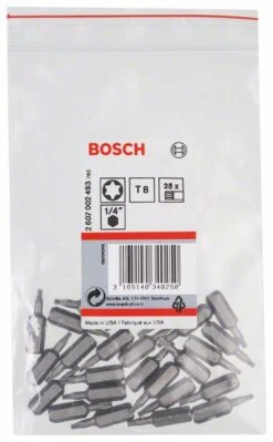 Bosch Schrauberbit Extra-Hart T8, 25 Mm, 25er-Pack (2 607 002 493)