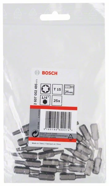 Bosch Schrauberbit Extra-Hart T15, 25 Mm, 25er-Pack (2 607 002 495) 3 Bosch Schrauberbit Extra-Hart T15, 25 Mm, 25er-Pack (2 607 002 495)