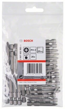Bosch Schrauberbit Extra-Hart PH 2, 49 Mm, 25er-Pack (2 607 002 503)