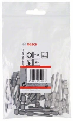 Bosch Schrauberbit Extra-Hart T10, 49 Mm, 25er-Pack (2 607 002 509)