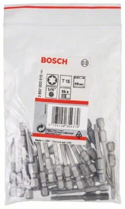 Bosch Schrauberbit Extra-Hart T15, 49 Mm, 25er-Pack (2 607 002 510)