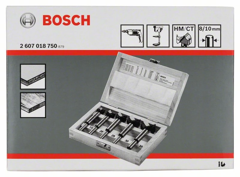 Bosch Kunst- Scharnierlochbohrer-Set, HM, 5-teilig, 15 - 35 Mm (2 607 018 750) 3 Bosch Kunst- Scharnierlochbohrer-Set, HM, 5-teilig, 15 - 35 Mm (2 607 018 750)