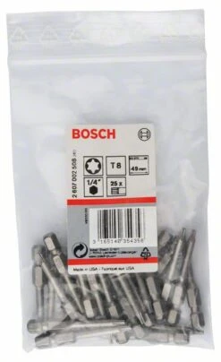 Bosch Schrauberbit Extra-Hart T8, 49 Mm, 25er-Pack (2 607 002 508)