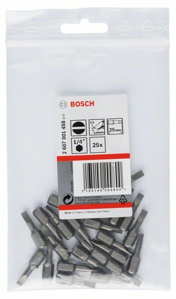 Bosch Schrauberbit Extra-Hart S 0,5 X 4,0, 25 Mm, 25er-Pack (2 607 001 458) 3 Bosch Schrauberbit Extra-Hart S 0,5 X 4,0, 25 Mm, 25er-Pack (2 607 001 458)