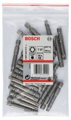 Bosch Schrauberbit Extra-Hart T27, 49 Mm, 25er-Pack (2 607 002 513)