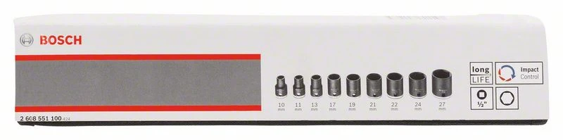 Bosch Steckschlüsseleinsätze-Set, 9-teilig, L 38 Mm, SW 10 - SW 27 (2 608 551 100) 3 Bosch Steckschlüsseleinsätze-Set, 9-teilig, L 38 Mm, SW 10 - SW 27 (2 608 551 100)
