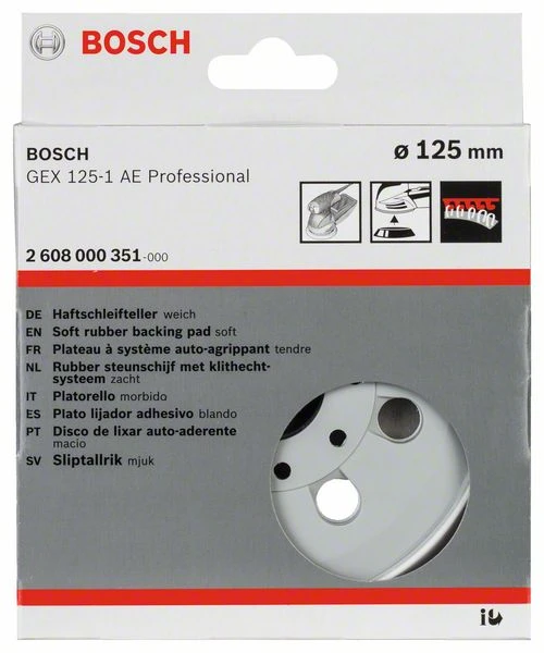 Bosch Schleifteller Extraweich, 125 Mm, Für GEX 125-1 AE Professional (2 608 000 351) 3 Bosch Schleifteller Extraweich, 125 Mm, Für GEX 125-1 AE Professional (2 608 000 351)