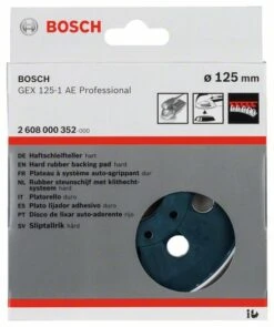 Bosch Schleifteller Hart, 125 Mm, Für GEX 125-1 AE Professional (2 608 000 352)