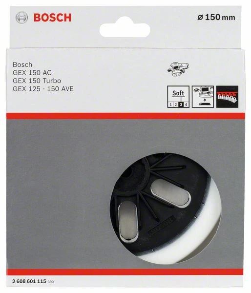 Bosch Schleifteller Weich, 150 Mm, Für GEX 125-150 AVE, GEX 150 AC, GEX 150 (2 608 601 115) 4 Bosch Schleifteller Weich, 150 Mm, Für GEX 125-150 AVE, GEX 150 AC, GEX 150 (2 608 601 115) – Bild 2