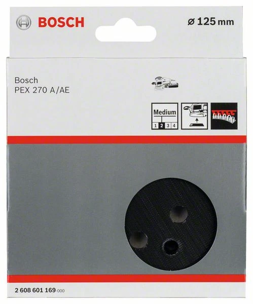 Bosch Schleifteller Mittel, 125 Mm, 8, Für PEX 270 A, PEX 270 AE (2 608 601 169) 4 Bosch Schleifteller Mittel, 125 Mm, 8, Für PEX 270 A, PEX 270 AE (2 608 601 169) – Bild 2