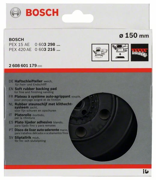 Bosch Schleifteller Weich, 150 Mm, Für PEX 15 Und PEX 420 AE (2 608 601 179) 3 Bosch Schleifteller Weich, 150 Mm, Für PEX 15 Und PEX 420 AE (2 608 601 179)