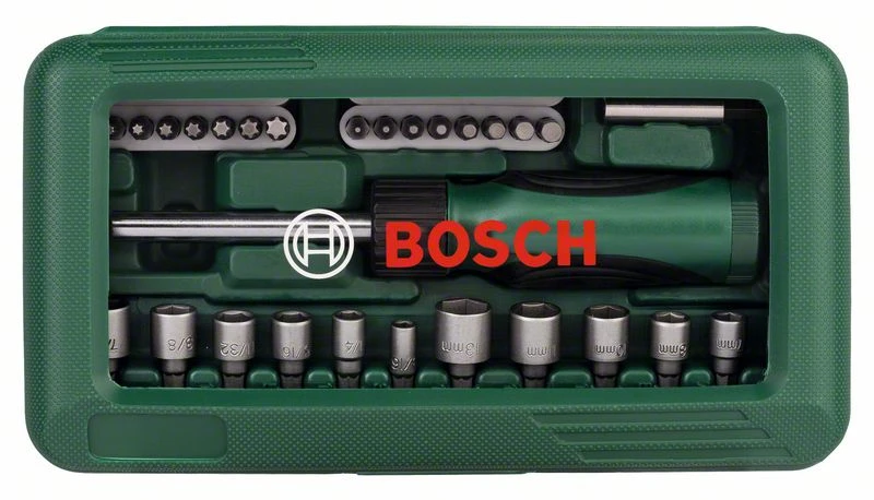 Bosch Schraubendreher-Set, 46-teilig, Mit Bit Garage Im Handgriff (2 607 019 504)