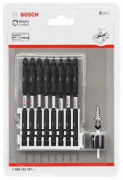 Bosch Doppelklingen Schrauberbit-Set Impact Control, 9-teilig, Diverse, 110 Mm (2 608 522 347)