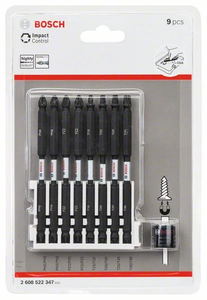 Bosch Doppelklingen Schrauberbit-Set Impact Control, 9-teilig, Diverse, 110 Mm (2 608 522 347) 4 Bosch Doppelklingen Schrauberbit-Set Impact Control, 9-teilig, Diverse, 110 Mm (2 608 522 347) – Bild 2