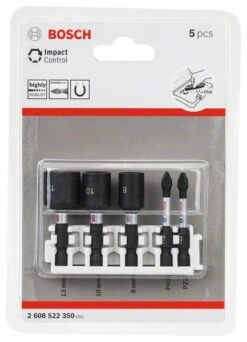 Bosch Schrauberbit- Und SteckschlĂĽssel-Set Impact Control, 5-teilig (2 608 522 350)
