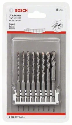 Bosch Fliesenbohrer-Set Hex-9 Ceramic, 8-teilig, 3 - 10 Mm (2 608 577 142)