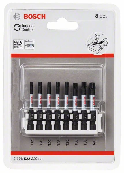 Bosch Schrauberbit-Set Impact Control, 8-teilig, 1 X T15, T40, 2x T20, T25, T30, 50 Mm (2 608 522 329) 3 Bosch Schrauberbit-Set Impact Control, 8-teilig, 1 X T15, T40, 2x T20, T25, T30, 50 Mm (2 608 522 329)