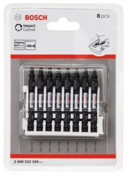 Bosch Doppelklingen Schrauberbit-Set Impact Control, 8-teilig, T20-T20, 65 Mm (2 608 522 339)