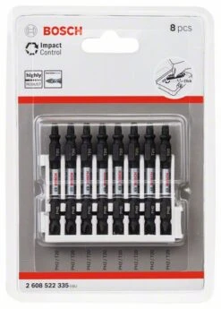 Bosch Doppelklingen Schrauberbit-Set Impact Control, 8-teilig, PH2-T20, 65 Mm (2 608 522 335)