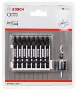 Bosch Doppelklingenbit-Set Impact Control, 9-teilig, PH2-T20, 65 Mm, MagnethĂĽlse (2 608 522 336)