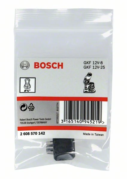 Bosch Spannzange Mit Überwurfmutter, 1/4 Zoll, Für Bosch-Kantenfräse (2 608 570 142) 4 Bosch Spannzange Mit Überwurfmutter, 1/4 Zoll, Für Bosch-Kantenfräse (2 608 570 142) – Bild 2