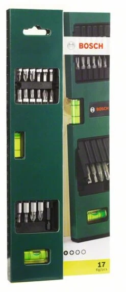 Bosch Schrauberbit-Set Mit Wasserwaage, 17-teilig (2 607 017 070)